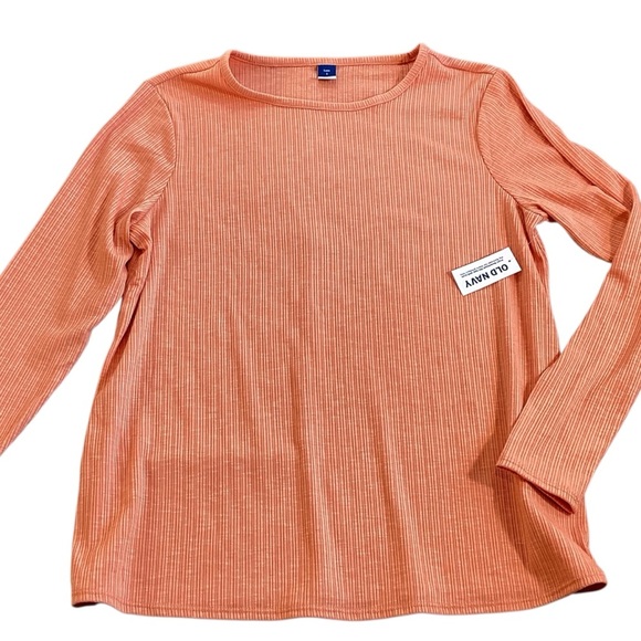 Old Navy Long Sleeve Luxe Crew Neck Top Apricot Color, Small NWT - Picture 1 of 9